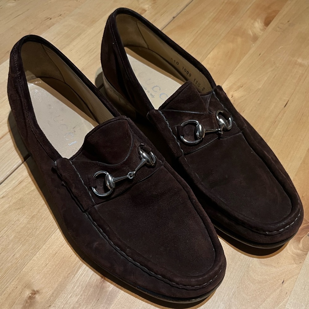 Gucci Brown Suede Loafers in great condition.